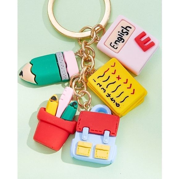 Books School Keychain/Purse 🎒 Charm ~ 📖 🎁 💝 📚 🏫 - Picture 2 of 3